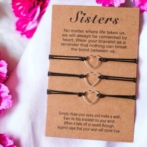 Sisterly Love: Adorable Bracelet Set for Perfect Bonds! NWT